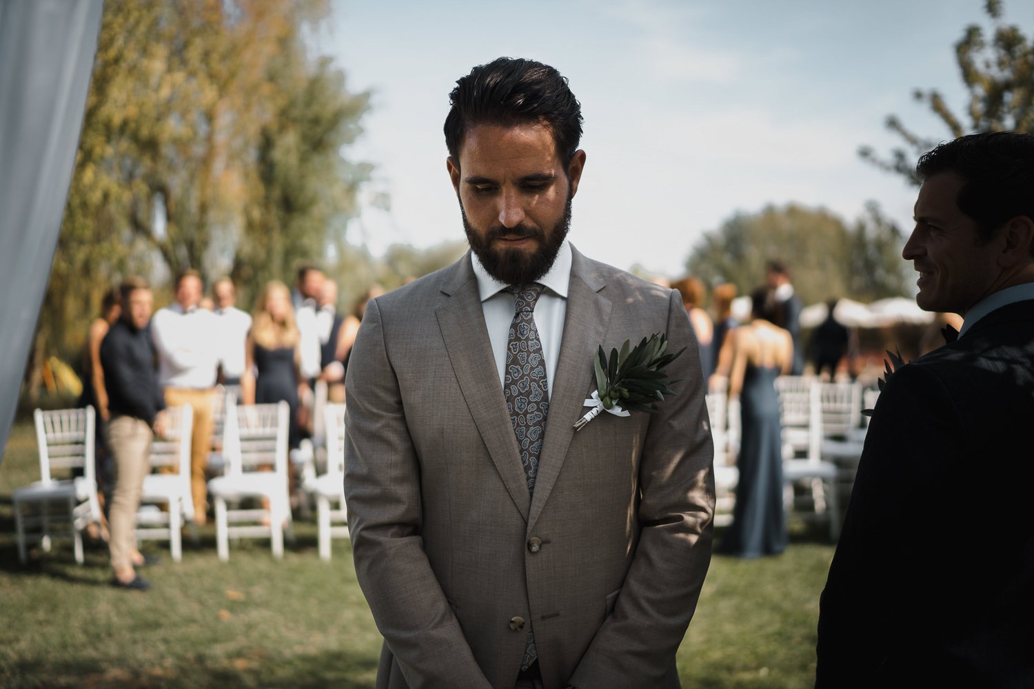 beautiful groom at destination wedding tuscany photography by mark hadden