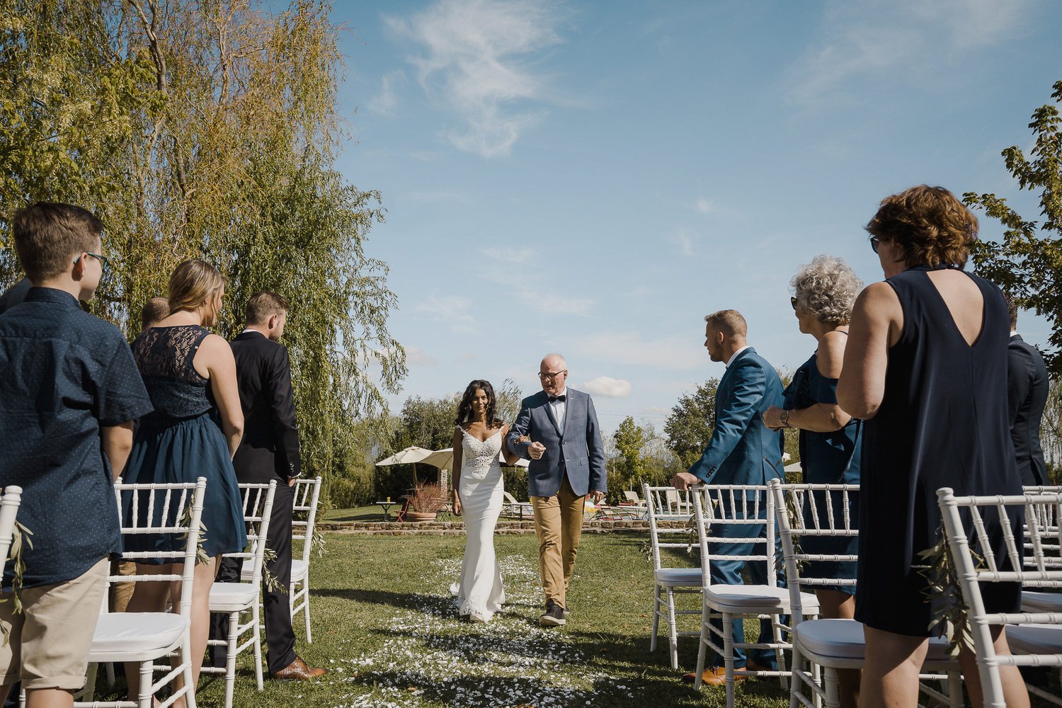 bride walking down the isle destination wedding photographer