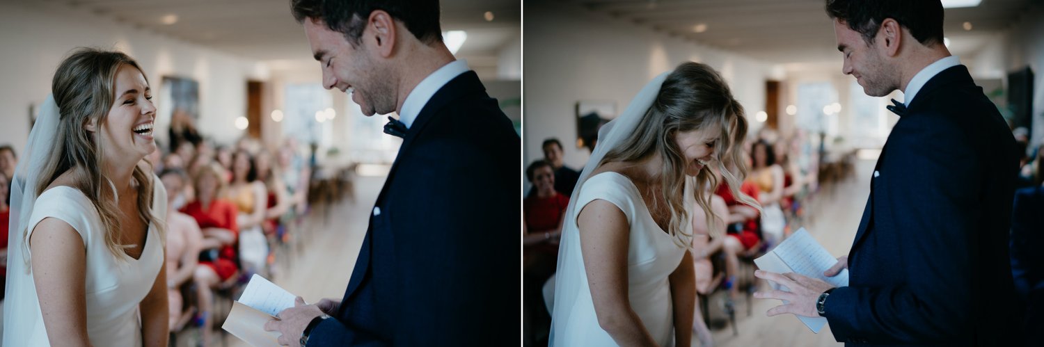 special moment during a wedding reading the vows by mark hadden photography