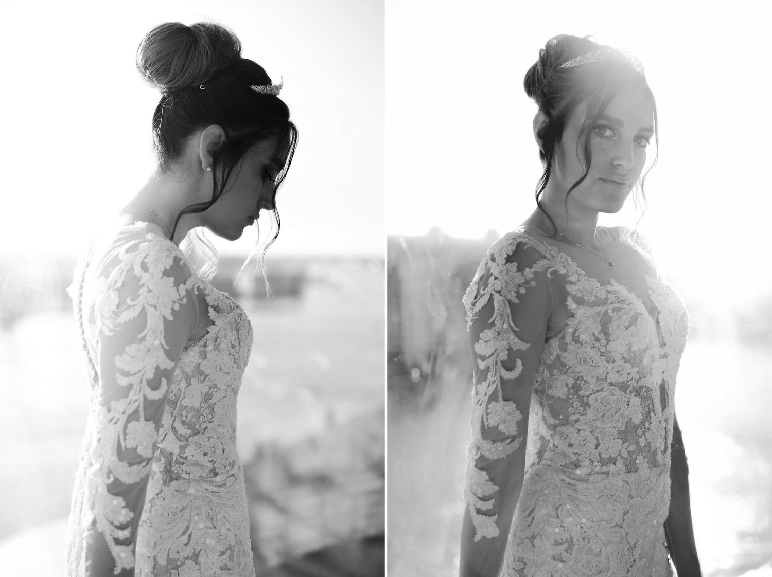 Kareline_Amir_272_2copy - Bride wearing embroidered wedding dress posing during photoshoot in amsterdam loft.jpg