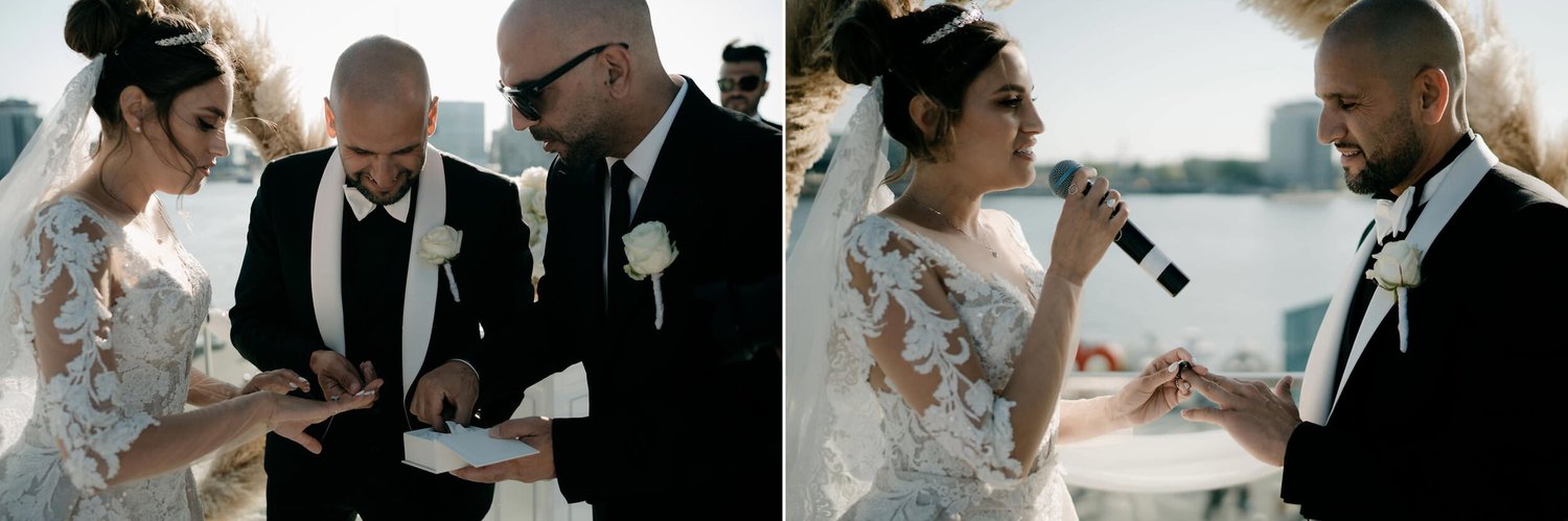 Kareline_Amir_126copy - Bride and groom exchanging rings during wedding ceremony in amsterdam.jpg